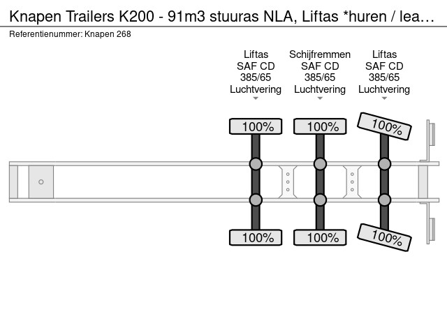 Knapen Trailers K200 - 91m3 stuuras NLA, Liftas *huren / leasen* – Bild 21