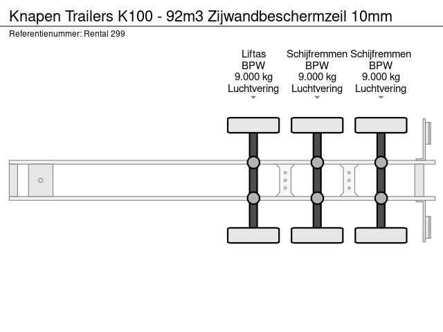 Knapen Trailers K100 - 92m3 Zijwandbeschermzeil 10mm – Bild 17