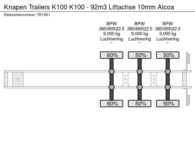 Knapen Trailers K100 - 92m3 Liftachse 10mm Alcoa – Bild 13
