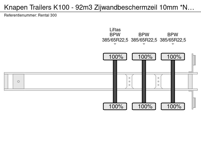 Knapen Trailers K100 - 92m3 Zijwandbeschermzeil 10mm *Nieuw / Neu* – Bild 20