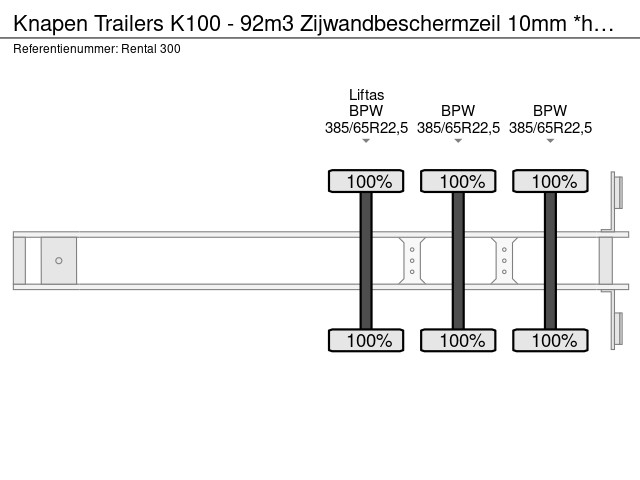Knapen Trailers K100 - 92m3 Zijwandbeschermzeil 10mm *huren / leasen* – Bild 20