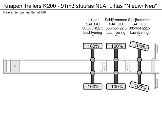 Knapen Trailers K200 - 91m3 stuuras NLA, Liftas *Nieuw/ Neu* – Bild 24