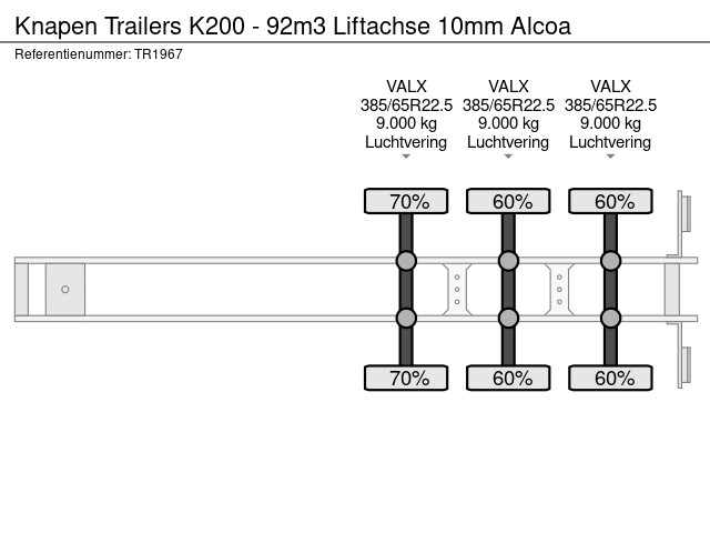 Knapen Trailers K200 - 92m3 Liftachse 10mm Alcoa – Bild 12