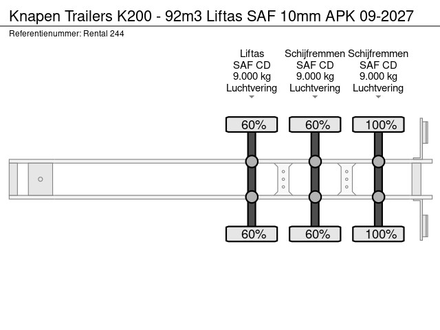 Knapen Trailers K200 - 92m3 Liftas SAF 10mm APK 09-2027 – Bild 24