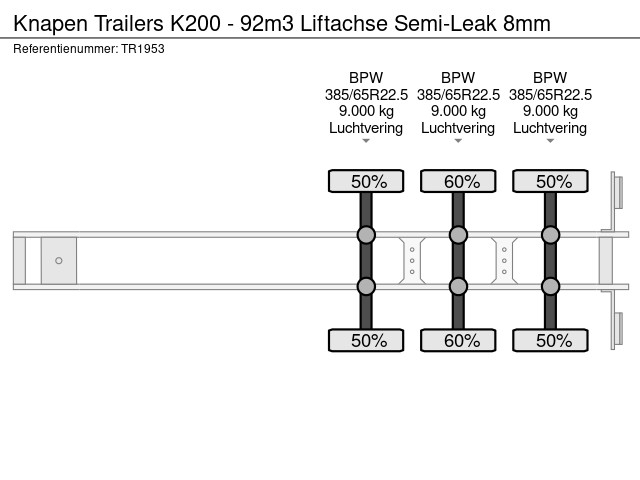 Knapen Trailers K200 - 92m3 Liftachse Semi-Leak 8mm – Bild 15