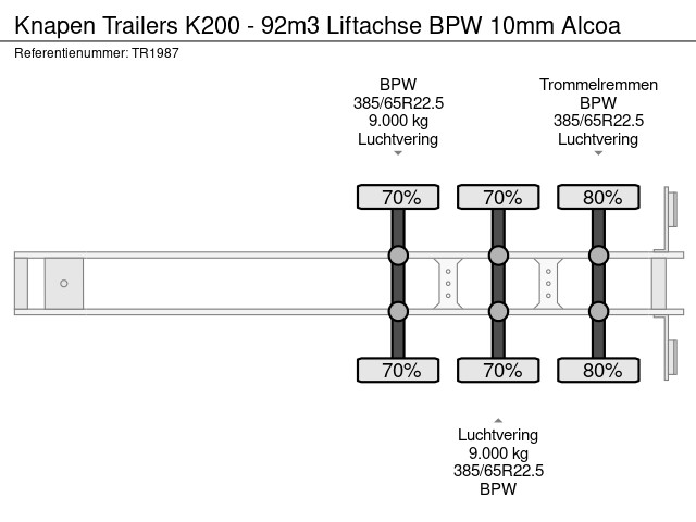 Knapen Trailers K200 - 92m3 Liftachse BPW 10mm Alcoa – Bild 15
