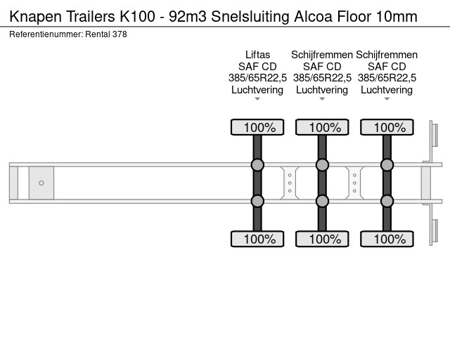 Knapen Trailers K100 - 92m3 Snelsluiting Alcoa Floor 10mm – Bild 28